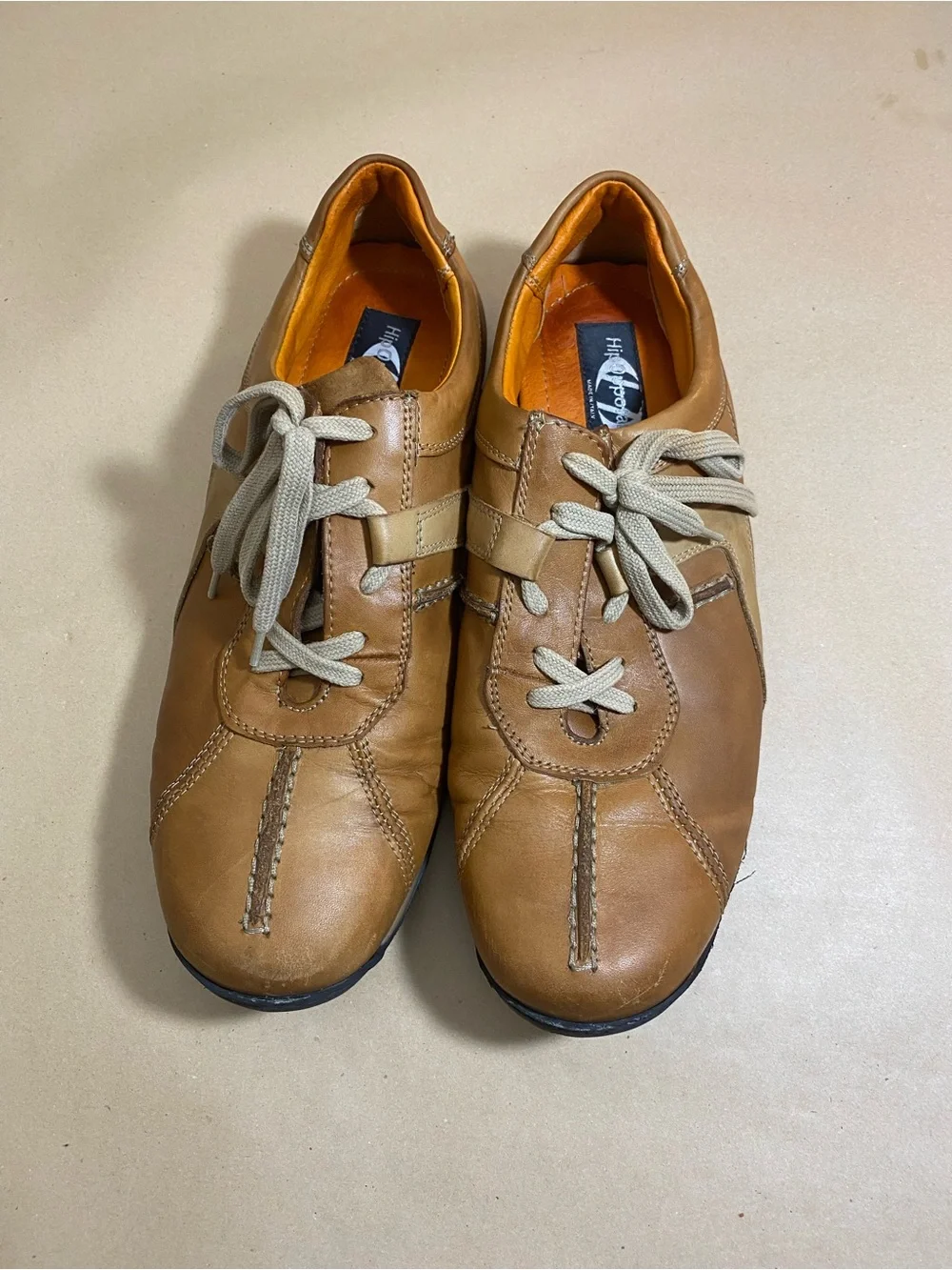 Casual Men's Leather Sneakers in Tan